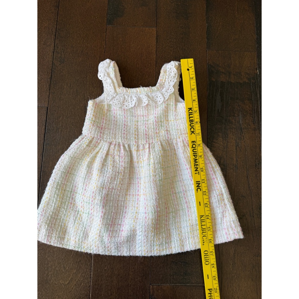 Janie and Jack Baby Girls Tweed Dress with Lace Collar 12-18 months sleeveless - Picture 3 of 6